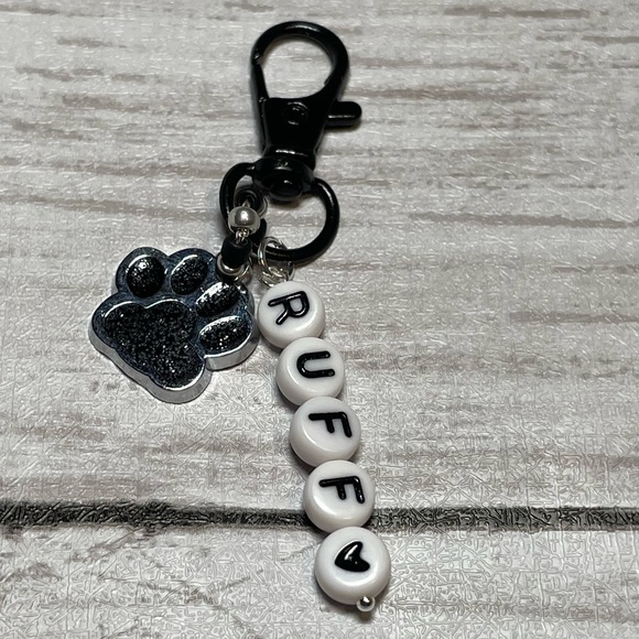 Black Resin Filled Paw Pet Charm Or Purse Toggle Or Keychain - Picture 10 of 13